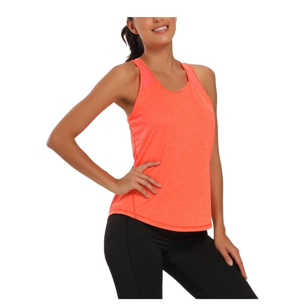 Lot of 3 Size Large EUC Like New active racerback tanks Royal Orange Green - Picture 14 of 16